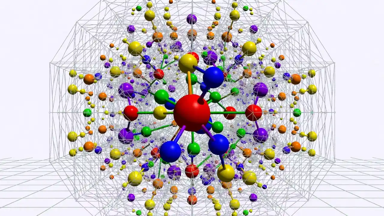 Molecular structure representing biologic drug complexity and biosimilar development